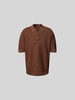 WOOD WOOD Relaxed Fit Poloshirt in Strick-Optik Dunkelblau