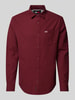 Tommy Jeans Regular fit flanellen overhemd met borstzak Bordeaux