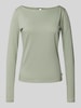 QS Longsleeve mit U-Boot-Ausschnitt Hellgruen