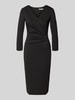 Rinascimento Knielanges Cocktailkleid mit V-Ausschnitt Black