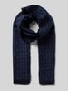 BOSS Sjaal van viscose met labeldetail, model 'Tadic' Marineblauw