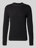 JACK & JONES Slim Fit Strickpullover aus Baumwoll-Mix Modell 'DOVER' BLACK