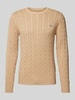 Gant Gebreide pullover met ronde hals Beige gemêleerd