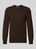 FTC Cashmere Regular Fit Strickpullover aus reinem Kaschmir Dunkelbraun