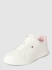 Tommy Hilfiger Leren sneakers met logo-applicatie Lichtroze