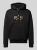 Alpha Industries Hoodie met logo en kangoeroezak Zwart