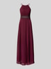 Jake*s Cocktail Abendkleid mit gelegten Falten Dunkelrot Melange