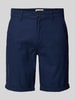 Blend Chino-Shorts aus Leinen-Mix Dunkelblau