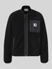 Carhartt Work In Progress Fleecejacke im Allover-Look mit Reißverschluss Modell 'Janet' Black