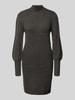 Only Strickkleid mit Turtleneck Modell 'KATIA' Dunkelgrau Melange