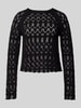 Vero Moda Regular Fit Strickpullover aus Ajour-Strick Modell 'NEW FABIENNE' Black