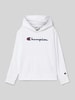 CHAMPION Hoodie mit Label-Stitching Weiss