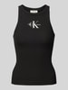 Calvin Klein Jeans Tanktop mit Label-Stitching und Rundhalsausschnitt Black
