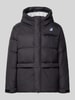 K-WAY Gewatteerd jack met logo en capuchon Zwart