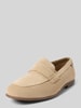 bugatti Loafers van leer met labeldetail, model 'Tryst' Beige