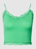 Only Top met details van kant, model 'VICKY' Groen