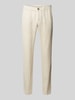 Mazine Regular fit linnen broek met elastische band Offwhite