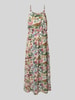 Only Tailliertes Maxikleid mit Allover-Muster Modell 'WINNER' Ecru