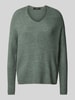 Vero Moda Regular Fit Strickpullover mit V-Ausschnitt Modell 'CREWLEFILE' Schilf