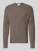 FTC Cashmere Strickpullover aus Kaschmir mit Rundhalsausschnitt Taupe