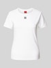 HUGO T-Shirt mit Label-Stitching Modell 'Deloris' Offwhite