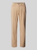 Marc Cain Slim fit broek in effen design, model 'SILEA' Zand