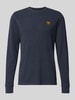 PME Legend Regular Fit Langarmshirt aus Baumwolle mit Waffelstruktur Marine