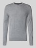 Christian Berg Men Regular Fit Longsleeve aus Merino-Mix Hellgrau Melange