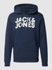 Jack & Jones Hoodie mit Label-Detail Modell 'ECORP' Dunkelblau