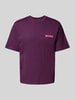 REVIEW Regular Fit T-Shirt aus Baumwoll-Viskose-Mix Pflaume
