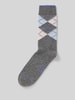 UNIO HAMBURG Socken mit Kaschmir-Anteil und Kontraststreifen Dunkelgrau