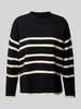 Vero Moda Pullover met strepen, model 'SABA' Zwart