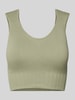 BORN LIVING YOGA Crop Top mit Rundhalsausschnitt Schilf