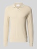 Lindbergh Strickpullover mit Strukturmuster und Umlegekragen Sand