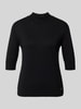 More & More Strickshirt mit Stehkragen und 1/2-Arm Black