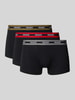 HUGO Boxershort met elastische band met logo in een set van 3 stuks Zwart