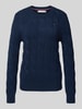 Tommy Hilfiger Sweter z dzianiny o kroju regular fit z czystej wełny Granatowy