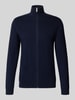 SELECTED HOMME Regular fit gebreid jack van puur katoen, model 'BERG' Donkerblauw