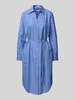 Tommy Hilfiger Oversized Hemdblusenkleid mit Bindegürtel Hellblau