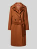 Max Mara Studio Lange jas van zuivere scheerwol met platte kraag Cognac