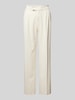 ROSNER Wide leg stoffen broek met band en persplooien, model 'Mara' Offwhite