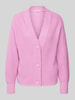 Tom Tailor Denim Comfort Fit Strickjacke mit Ripp-Knopfleiste Pink