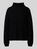 0039 Italy Loose fit gebreide pullover van een mix van kasjmier en wol, model 'LONA' Zwart