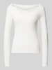 Only Longsleeve mit Spitzenbesatz Modell 'KIRA' Weiss