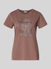 Liu Jo Sport T-shirt met strass-steentjes Middenbruin