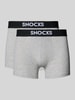 Snocks Trunks mit elastischem Logo-Bund im 2er-Pack Mittelgrau Melange