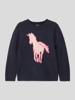 s.Oliver RED LABEL Sweatshirt mit Motiv-Applikation Marineblau