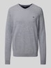 Fynch-Hatton Strickpullover mit V-Ausschnitt Silber