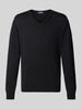 MAERZ Muenchen Strickpullover mit V-Ausschnitt Black