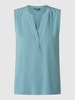 Montego Blousetop met V-hals, model 'Solid' Smaragdgroen